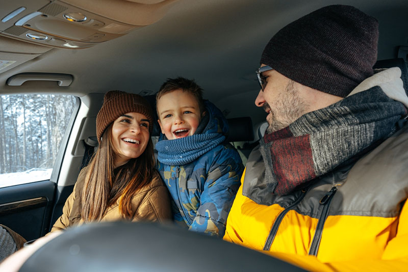 Family Driving a Rental Vehicle